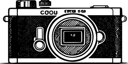 Retro Camera.Vector illustration ready for vinyl cutting.Vinyl Ready.のイラスト素材