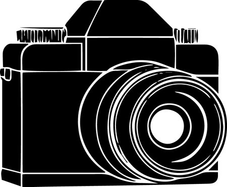 Digital Camera.Vector illustration ready for vinyl cutting and t-shirt design.のイラスト素材