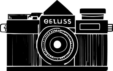Retro Camera.Vector illustration ready for vinyl cutting and t-shirt printing.のイラスト素材