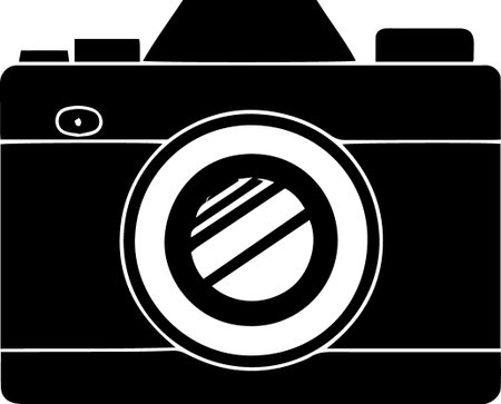 Camera icon isolated on white background. Flat design. Vector illustration.のイラスト素材