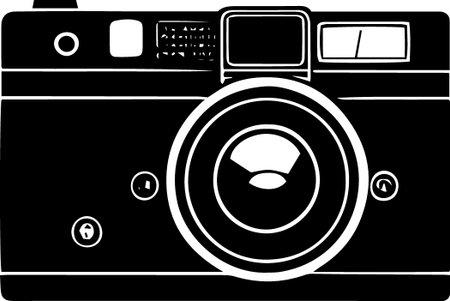 Retro Camera.Vector illustration ready for vinyl cutting.\""のイラスト素材