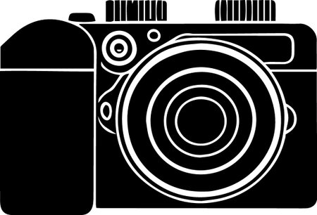 Illustration of a retro camera on a white background. Vector illustrationのイラスト素材