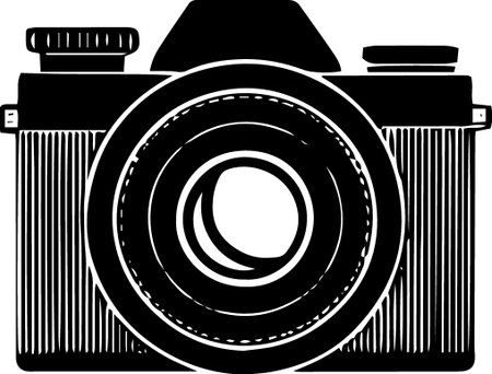 Vintage Camera.Vector illustration ready for vinyl cutting.\""のイラスト素材