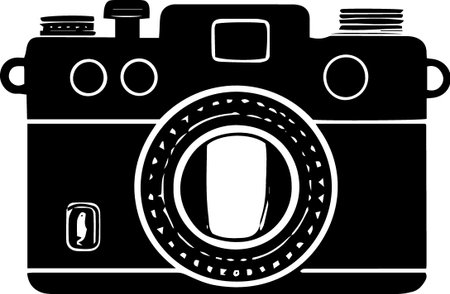 Illustration of a retro camera isolated on a white background - vectorのイラスト素材
