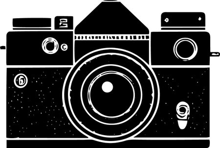 Vector illustration of a retro camera on a white background. EPS 10のイラスト素材