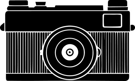 Illustration of a vintage camera on a white background, vector illustrationのイラスト素材