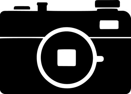 Black Camera icon isolated on white background.  Vector Illustration.のイラスト素材