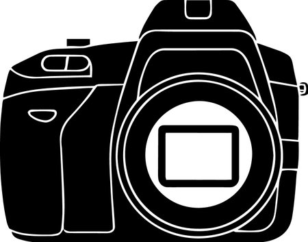 Illustration of a camera on a white background. Vector illustration.のイラスト素材