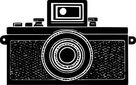 Retro Camera.Vector Illustration Isolated on White Background.のイラスト素材