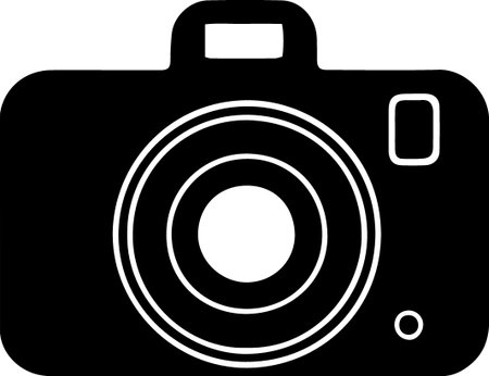 Black Photo camera icon isolated on white background. Foto camera icon. Vector Illustrationのイラスト素材