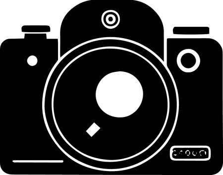 Black Camera icon isolated on white background.  Vector Illustration.のイラスト素材