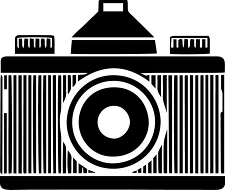 Retro Camera Icon Isolated on White Background. Vector Illustrationのイラスト素材