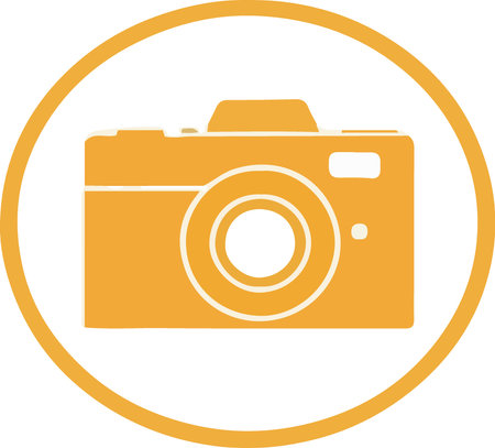 icon of a camera on a white background, vector illustration for design