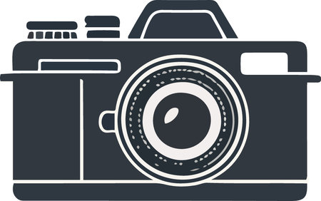 Illustration of a camera on a white background, vector illustration.のイラスト素材