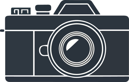 Photographer's camera icon isolated on white background. Vector illustration.のイラスト素材