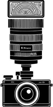 Photographer's Camera.Vector illustration ready for vinyl cutting or t-shirt printing.のイラスト素材