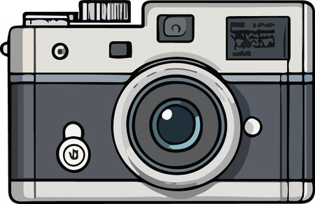 Illustration of a Vintage Camera on a white background, vector illustrationのイラスト素材