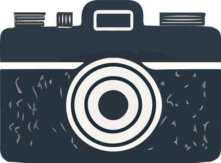 Illustration of a vintage camera on a white background, vector illustrationのイラスト素材