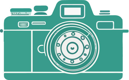 Illustration of a retro camera isolated on a white background - vectorのイラスト素材
