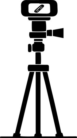 Camera on tripod icon isolated on white background. Vector Illustration.のイラスト素材