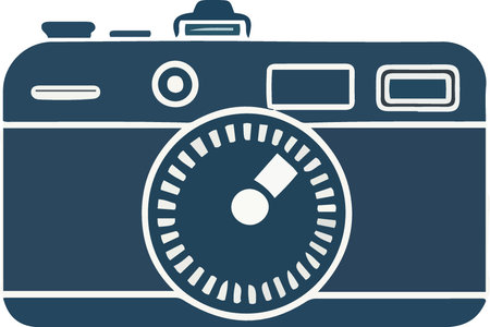 Illustration of a camera icon on white background, vector illustration.のイラスト素材