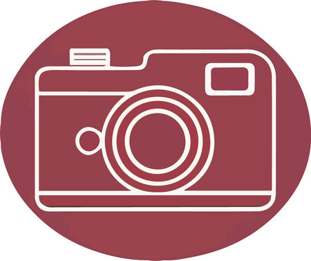 photographic camera flat icon on a white background, vector illustration.