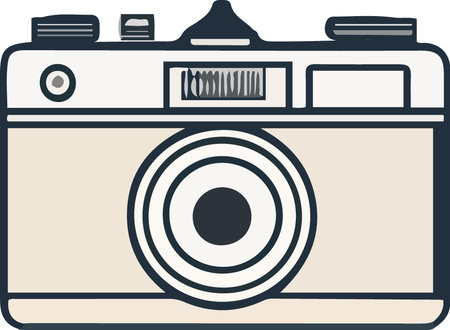 Illustration of a retro camera on a white background, vector illustrationのイラスト素材