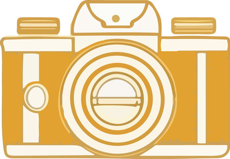 Illustration of a vintage camera on a white background, vector illustrationのイラスト素材