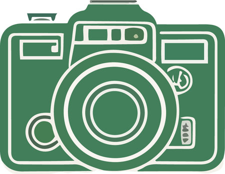 Retro style icon of a camera on a white background, vector illustrationのイラスト素材