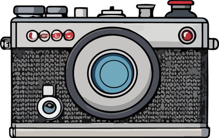 Vector illustration of a retro camera on a white background. Eps 10のイラスト素材