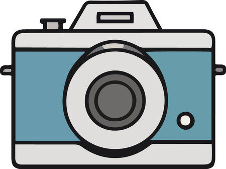 This is a photograph of a camera.  Add this image to your next design.のイラスト素材