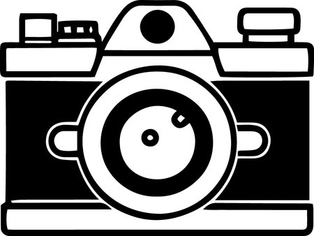 Retro camera icon isolated on white background. Vector Illustration.のイラスト素材