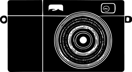 retro camera on a white background, vector illustration, EPS10のイラスト素材