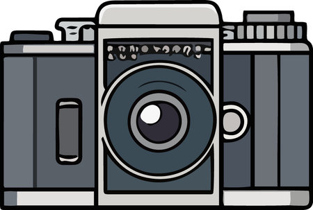 Illustration of a camera on a white background, vector illustration.のイラスト素材