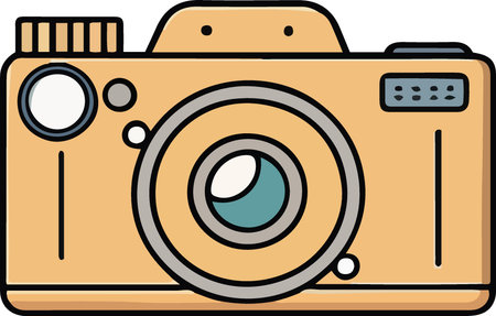 Illustration of a camera on a white background. Vector illustration.のイラスト素材