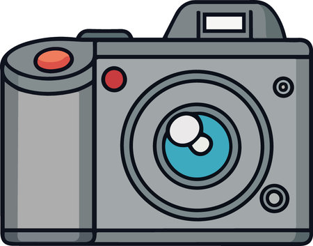 Illustration of a camera on a white background, vector illustration.のイラスト素材