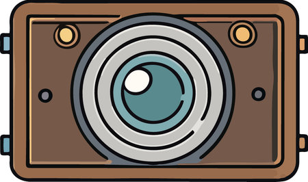 Illustration of a retro camera on a white background, vector illustrationのイラスト素材