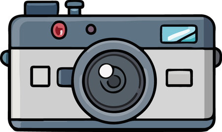 Illustration of a retro camera on a white background, vector illustrationのイラスト素材
