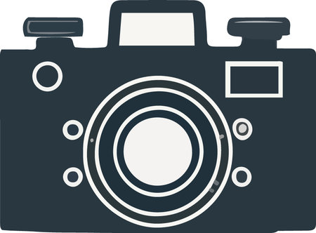 Illustration of a retro camera on a white background, vector illustrationのイラスト素材