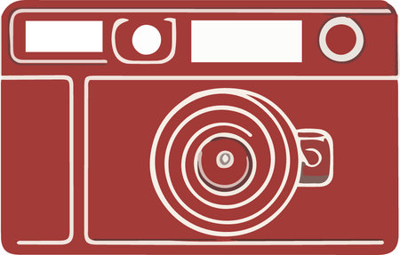 Retro camera vector illustration on white background. Retro camera icon.のイラスト素材