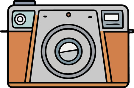 This is an illustration of a retro camera.  Add it to your next design.のイラスト素材