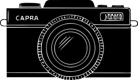 Retro Camera Isolated on White Background. Vector Illustration.のイラスト素材