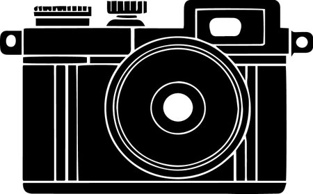 Illustration of a retro camera on a white background, vector illustrationのイラスト素材