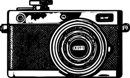 Vintage Camera.Vector illustration ready for vinyl cutting.\""のイラスト素材