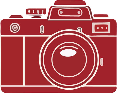 Illustration of a retro camera on a white background, vector illustrationのイラスト素材