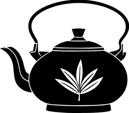 teapot with marijuana leaf on a white background, vector illustrationのイラスト素材