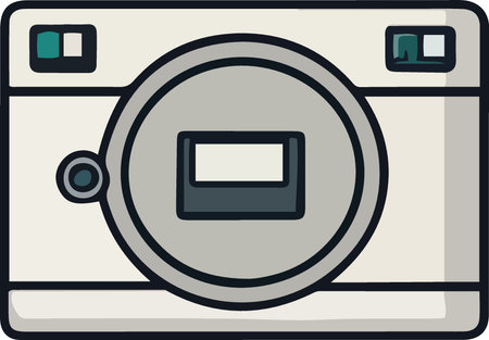 Illustration of a retro camera on a white background in a flat styleのイラスト素材