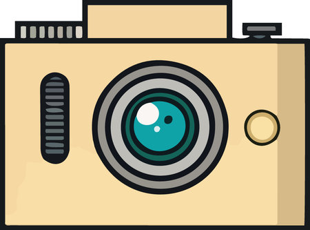 Illustration of a vintage camera in retro style. Vector illustration.のイラスト素材