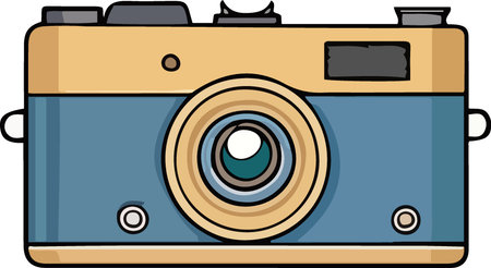 Illustration of a Retro Camera on a white background, vector illustrationのイラスト素材