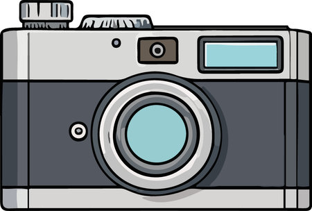 Illustration of a Vintage Camera on a white background, vector illustrationのイラスト素材